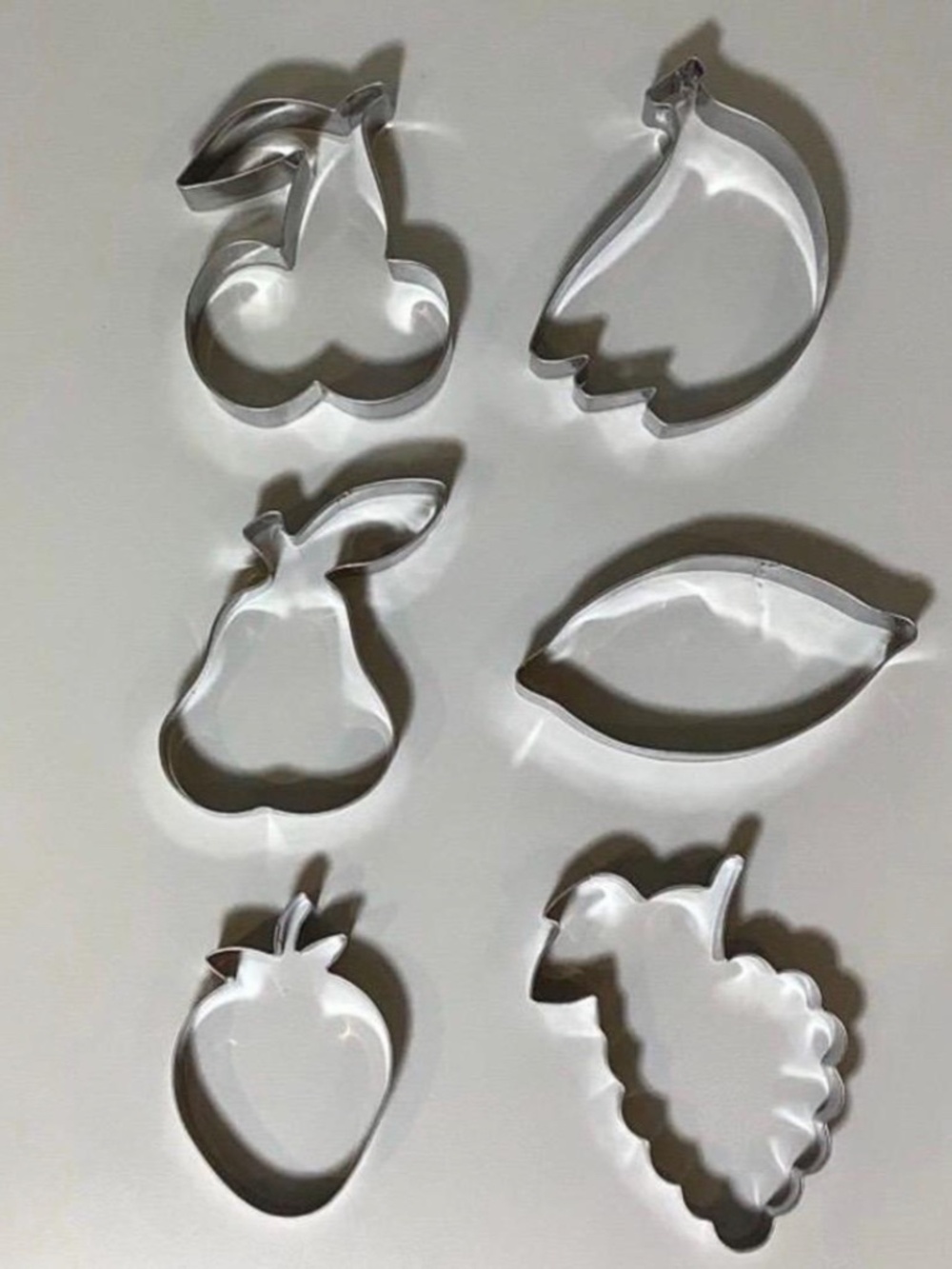 Fruit Cookie Cutters, Set 6 pcs., metal.